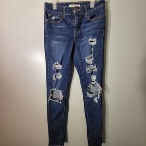 Levi 710 Super Skinny 27 Dark Wash Distressed Skinny Jeans